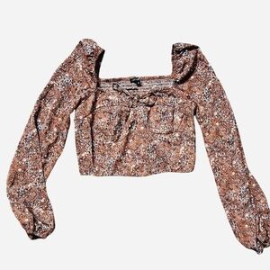 Papermoon Brown Floral Crop Top